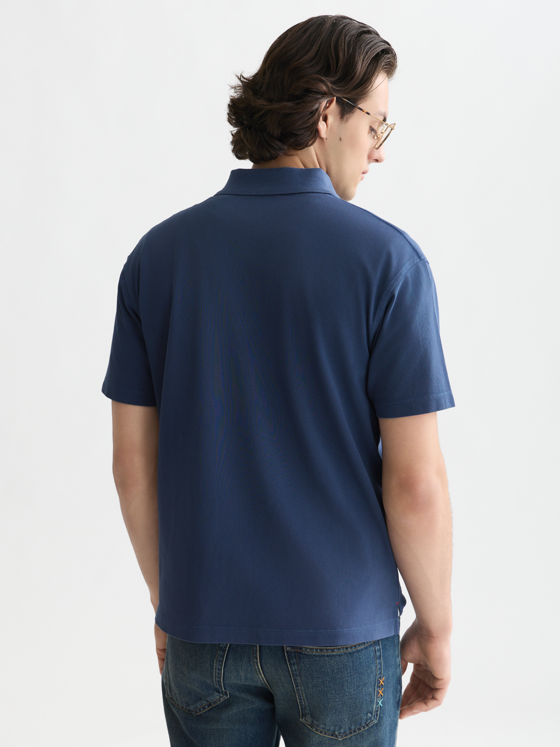 Pique garment dyed relaxed polo