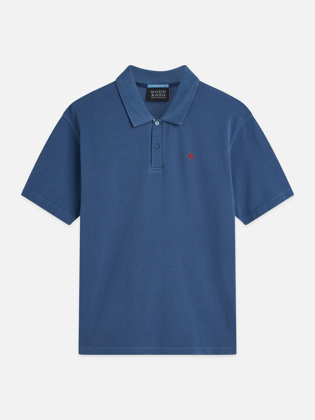 Pique garment dyed relaxed polo
