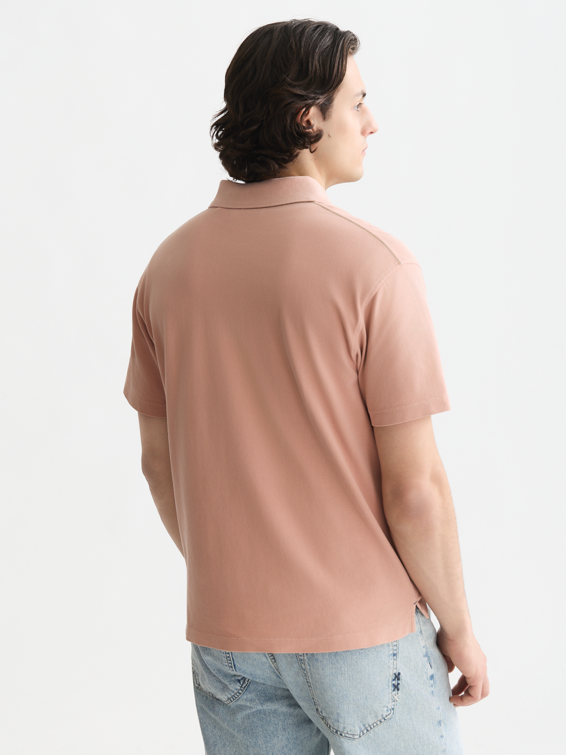 Pique garment dyed relaxed polo