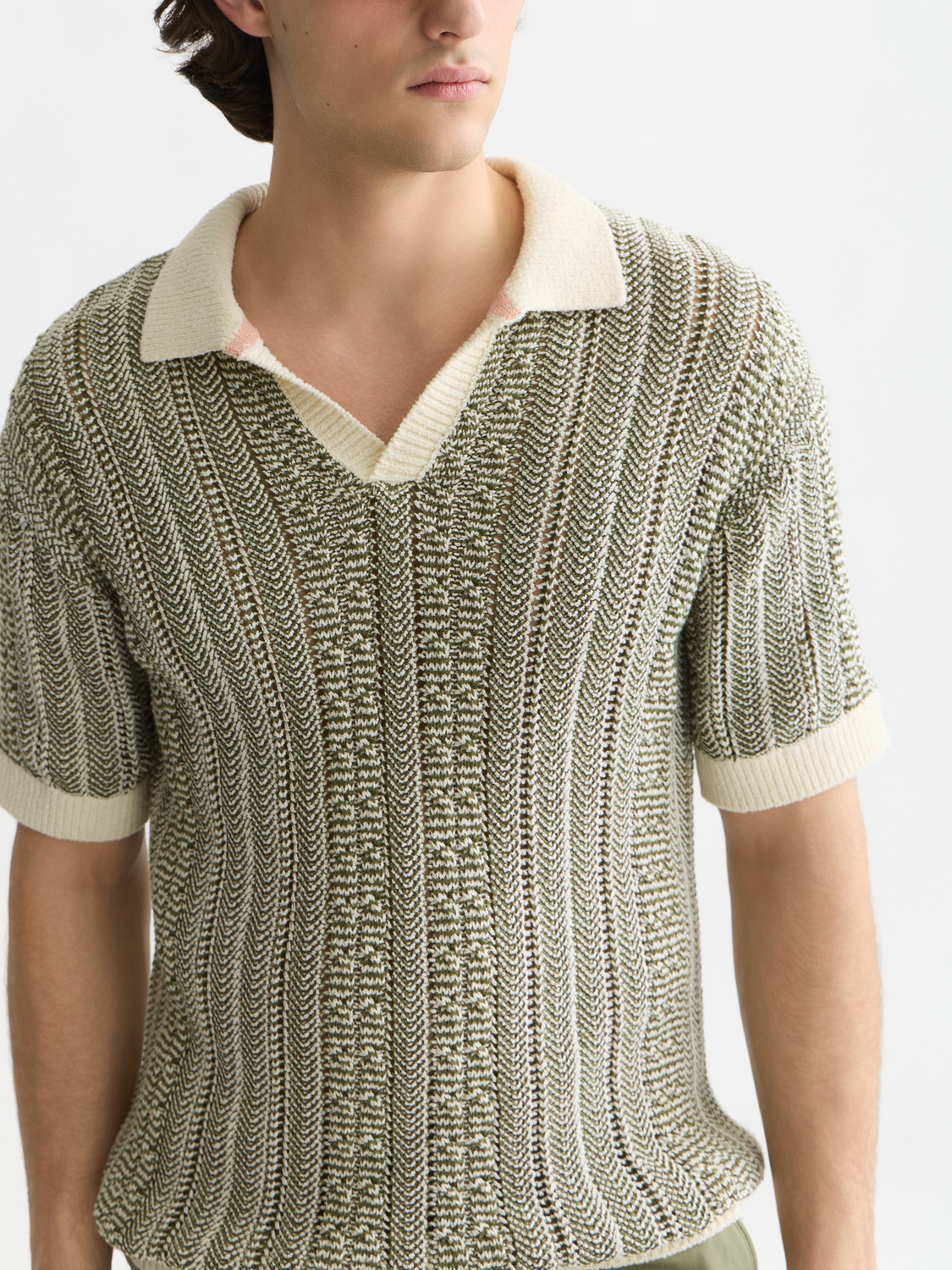 Multi stitch dropped shoulder polo