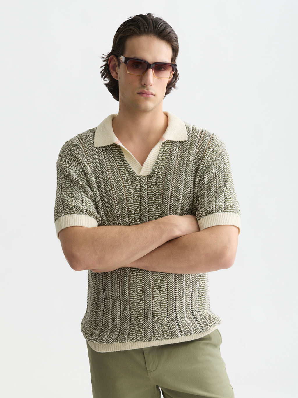 Multi stitch dropped shoulder polo