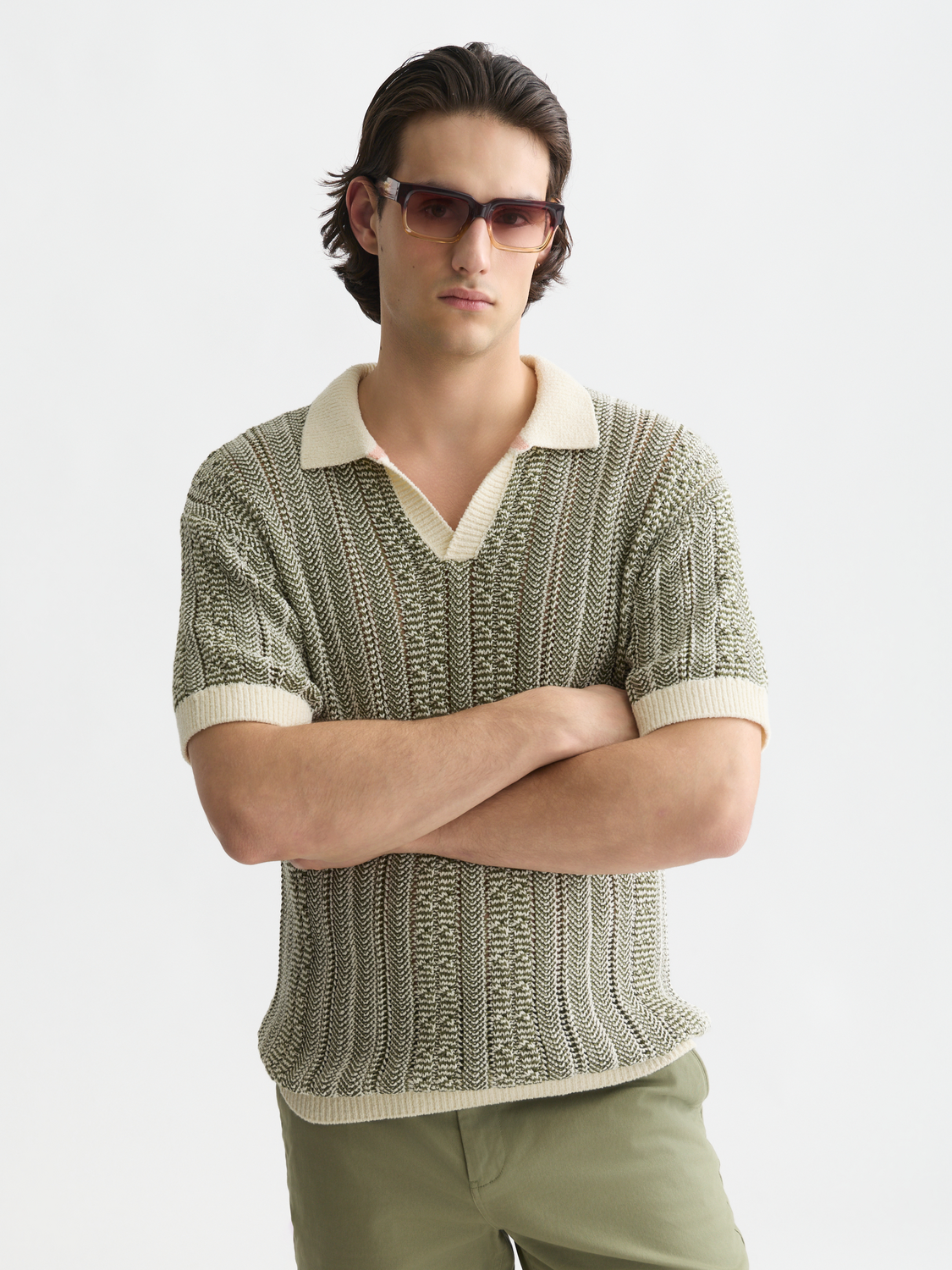 Multi stitch dropped shoulder polo