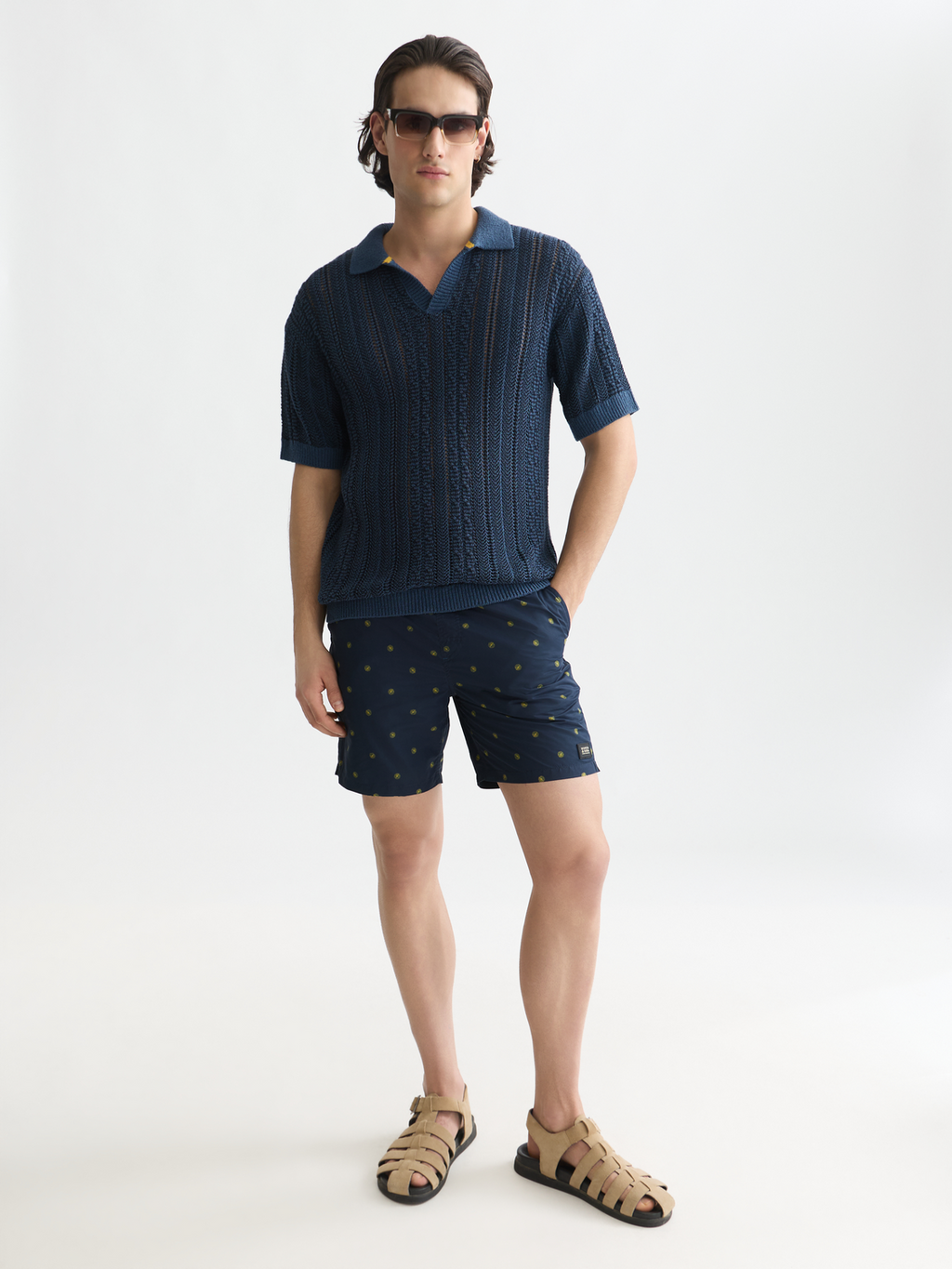 Multi stitch dropped shoulder polo