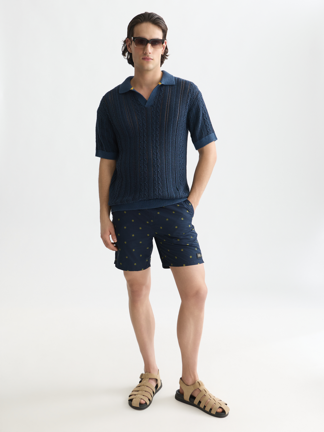 Multi stitch dropped shoulder polo