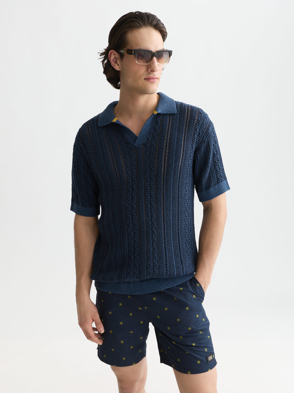Multi stitch dropped shoulder polo