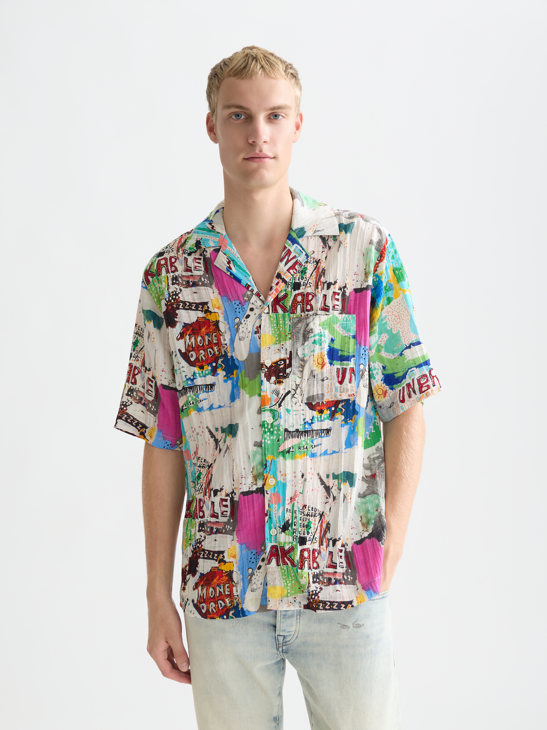 Scotch & Soda x Basquiat Printed Relaxed Short-Sleeved Shirt