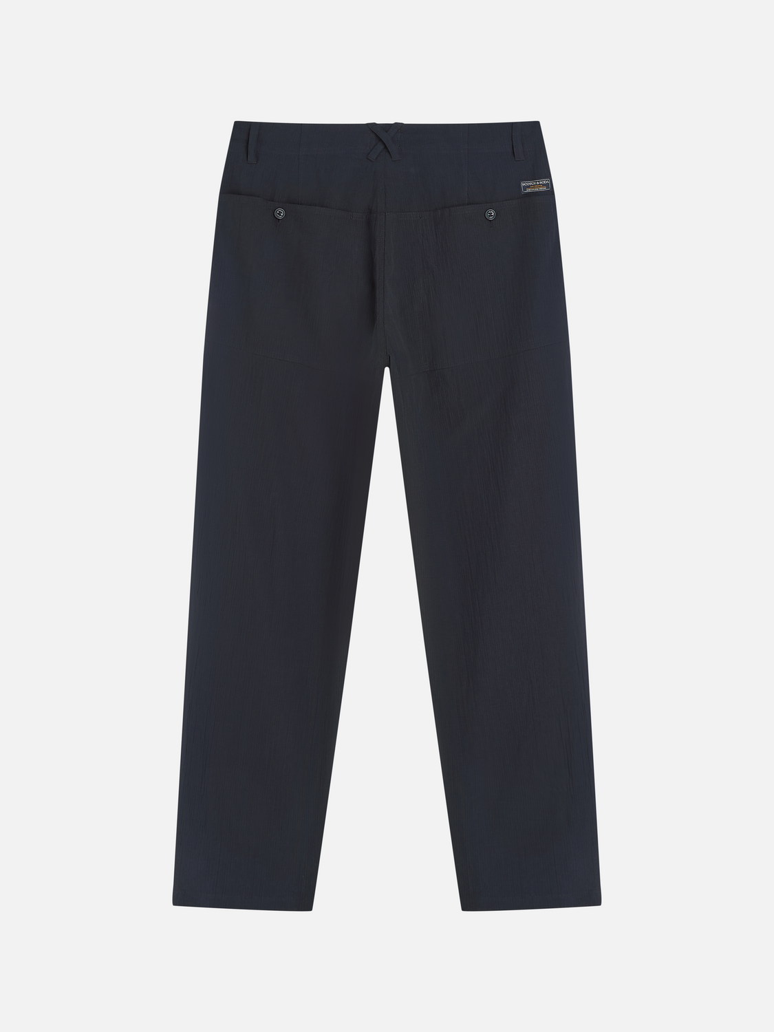 Crinkled cotton-blend relaxed straight chino