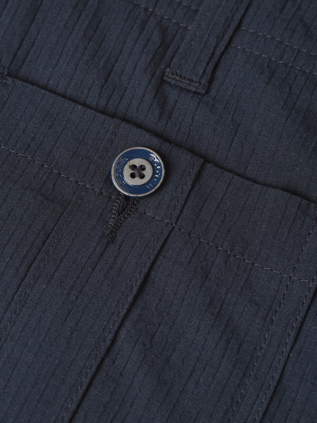 Crinkled cotton-blend relaxed straight chino