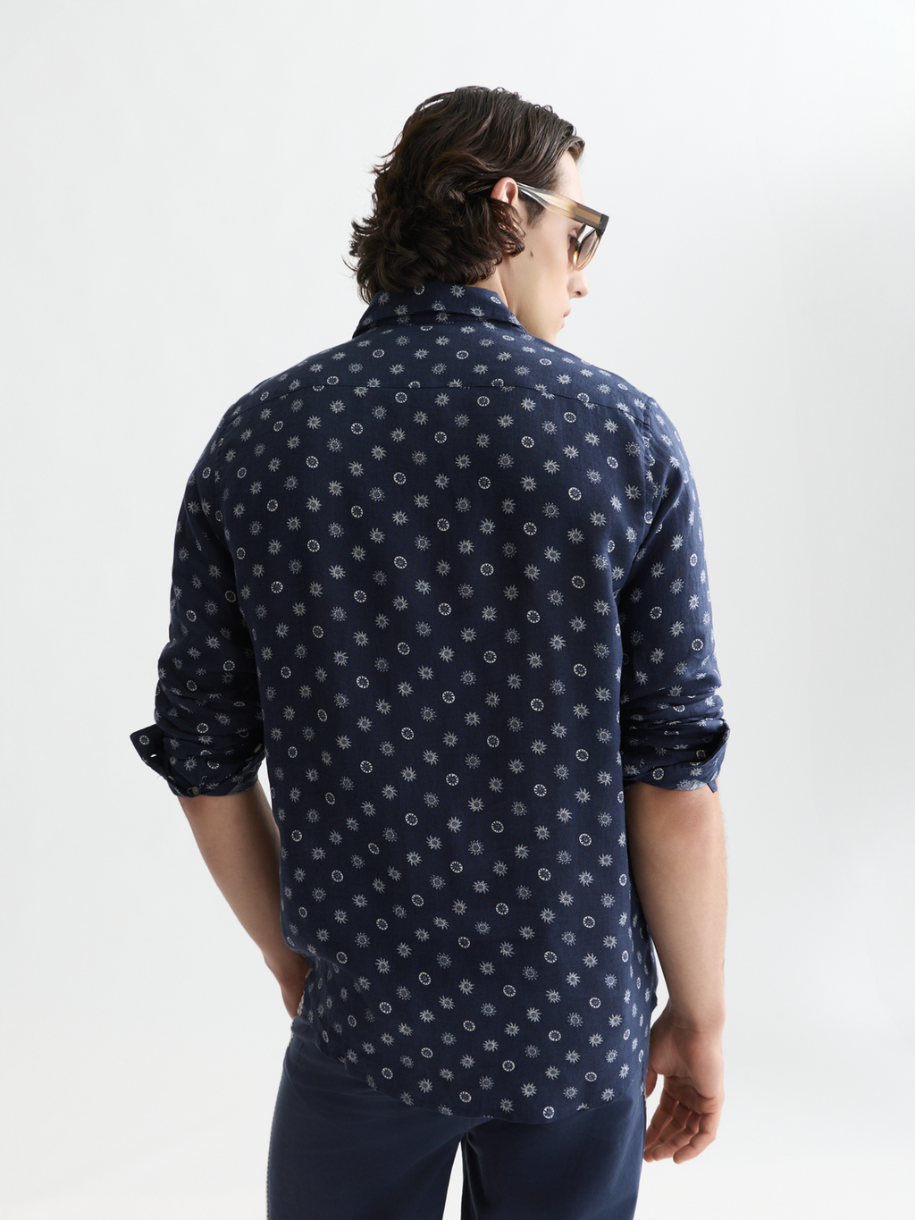 Printed linen shirt