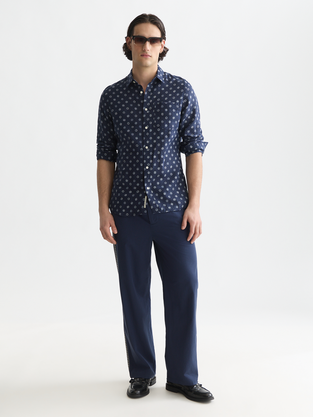 Printed linen shirt