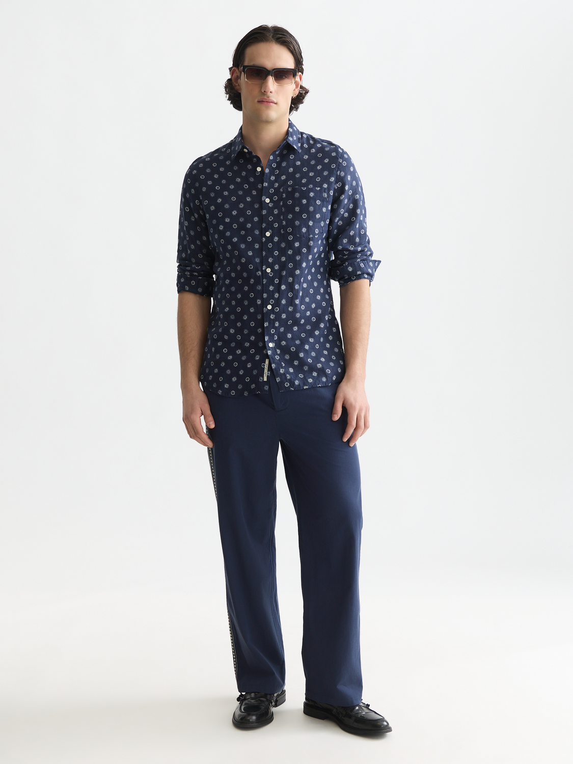 Printed linen shirt