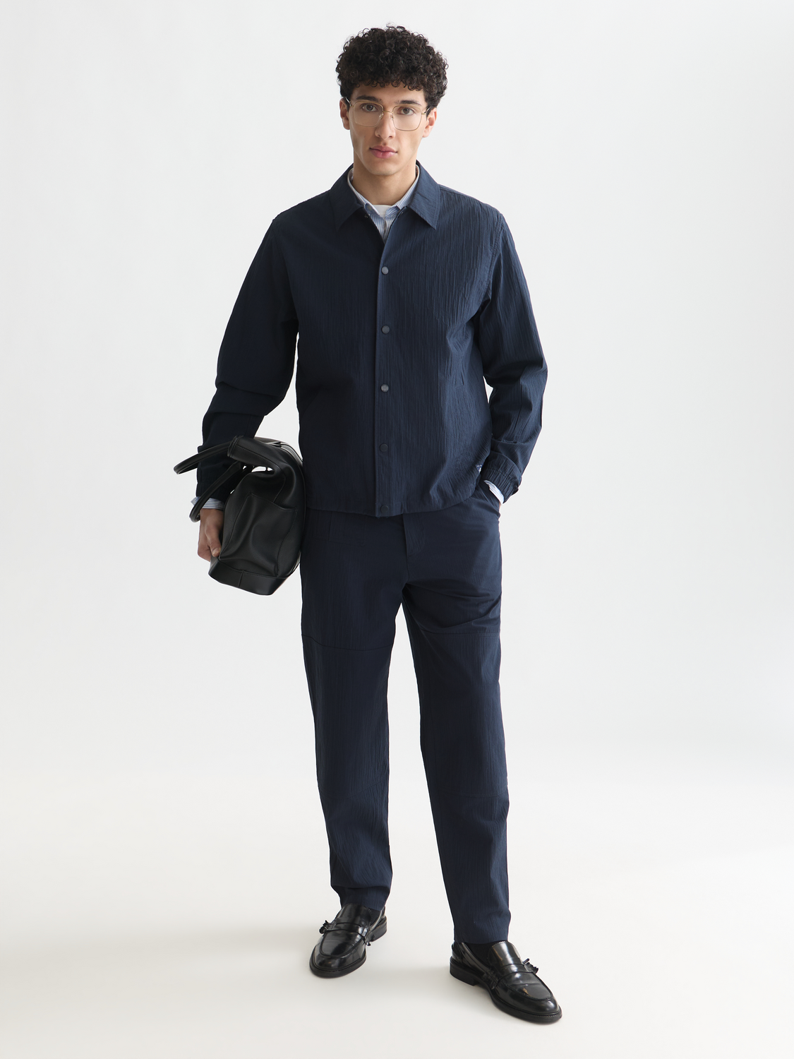 Crinckled cotton-blend coach jacket