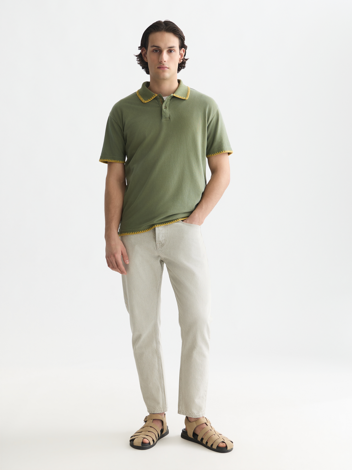 Pique relaxed polo