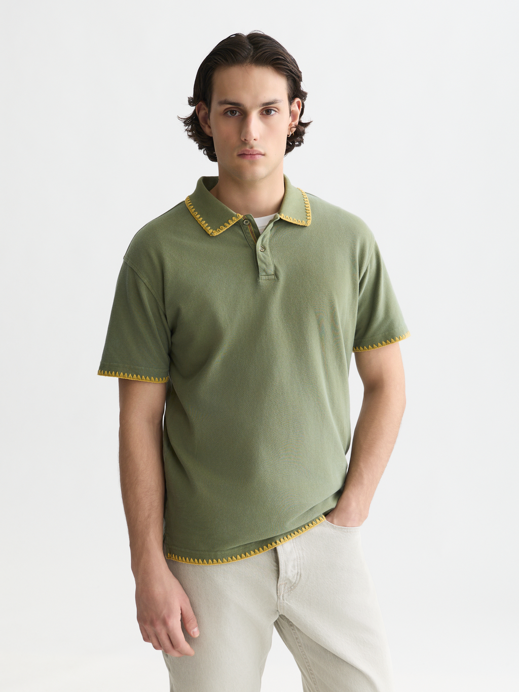 Pique relaxed polo