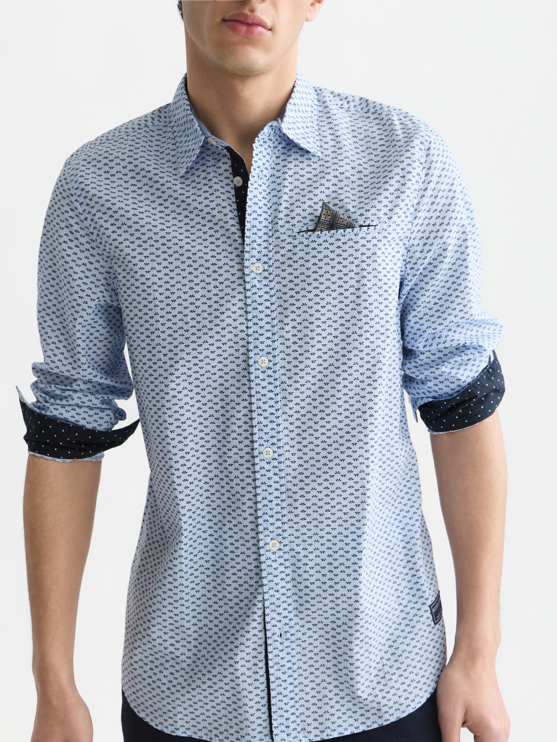 Printed cotton poplin shirt