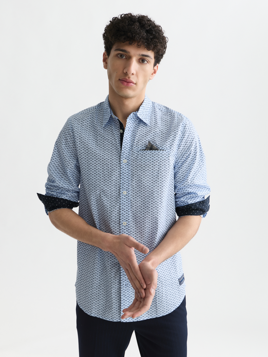Printed cotton poplin shirt