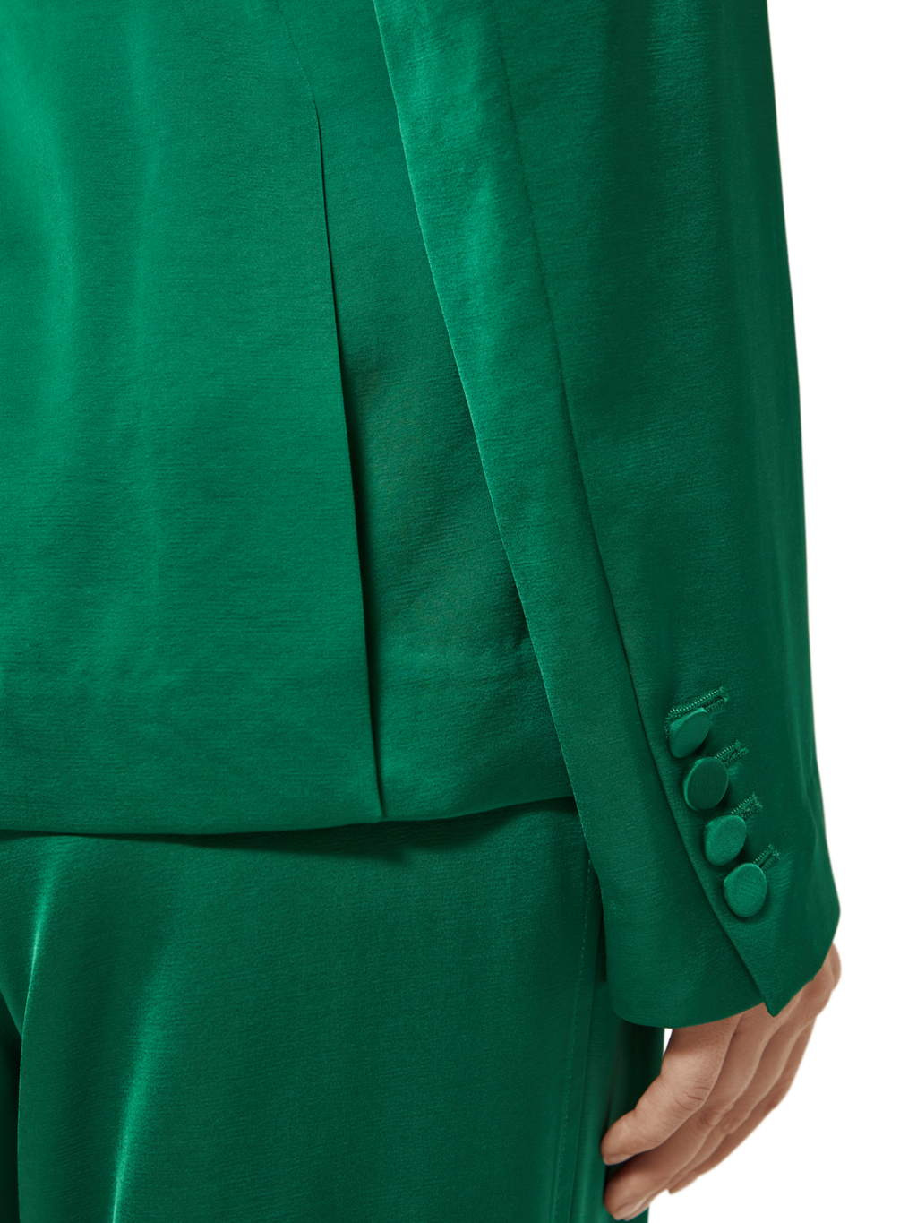 BELTED SATIN SINGLE BREASTED BLAZER