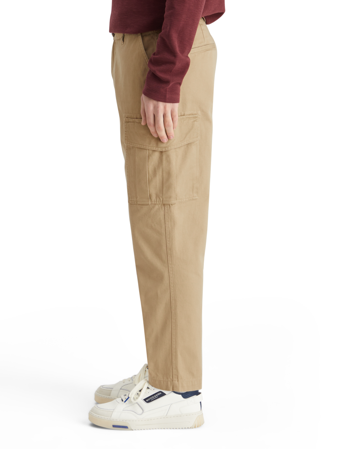 LOOSE TAPERED COTTON-TWILL CARGO PANT