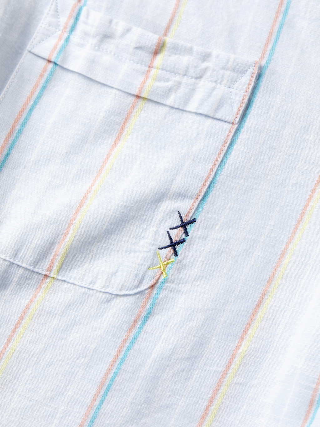 REGULAR FIT YARN-DYED STRIPE COTTON LINEN SHIRT
