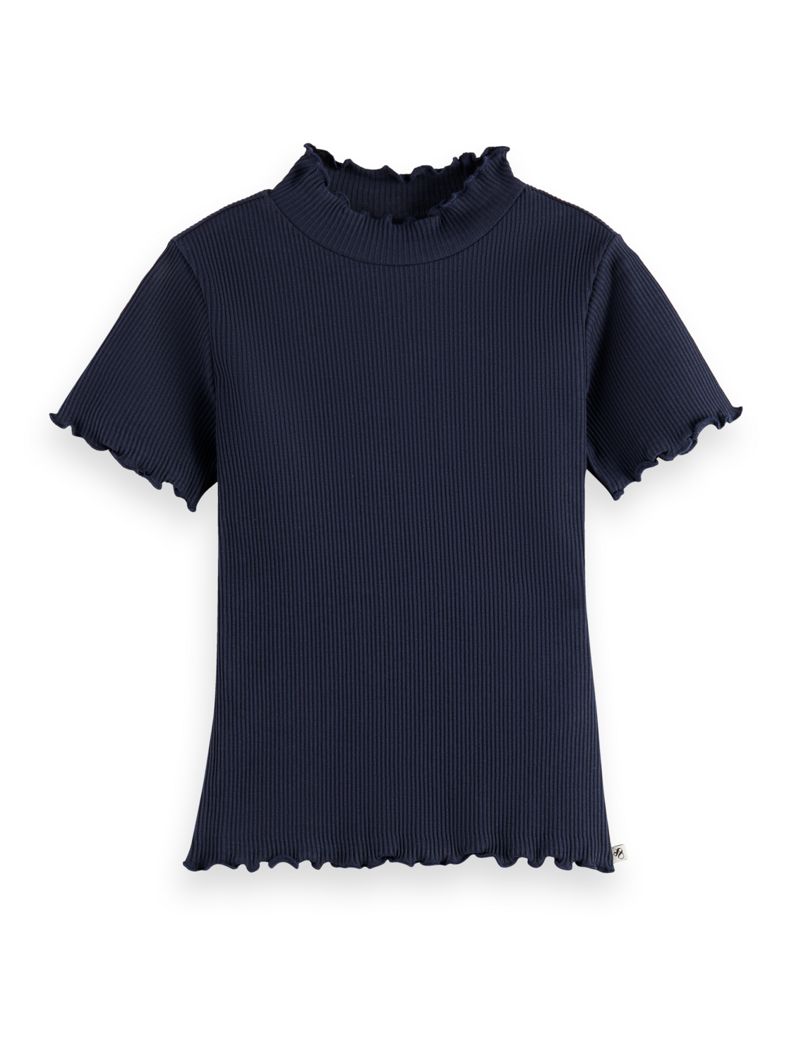 Girls Essentials Mock neck ribbed slim T-shirt
