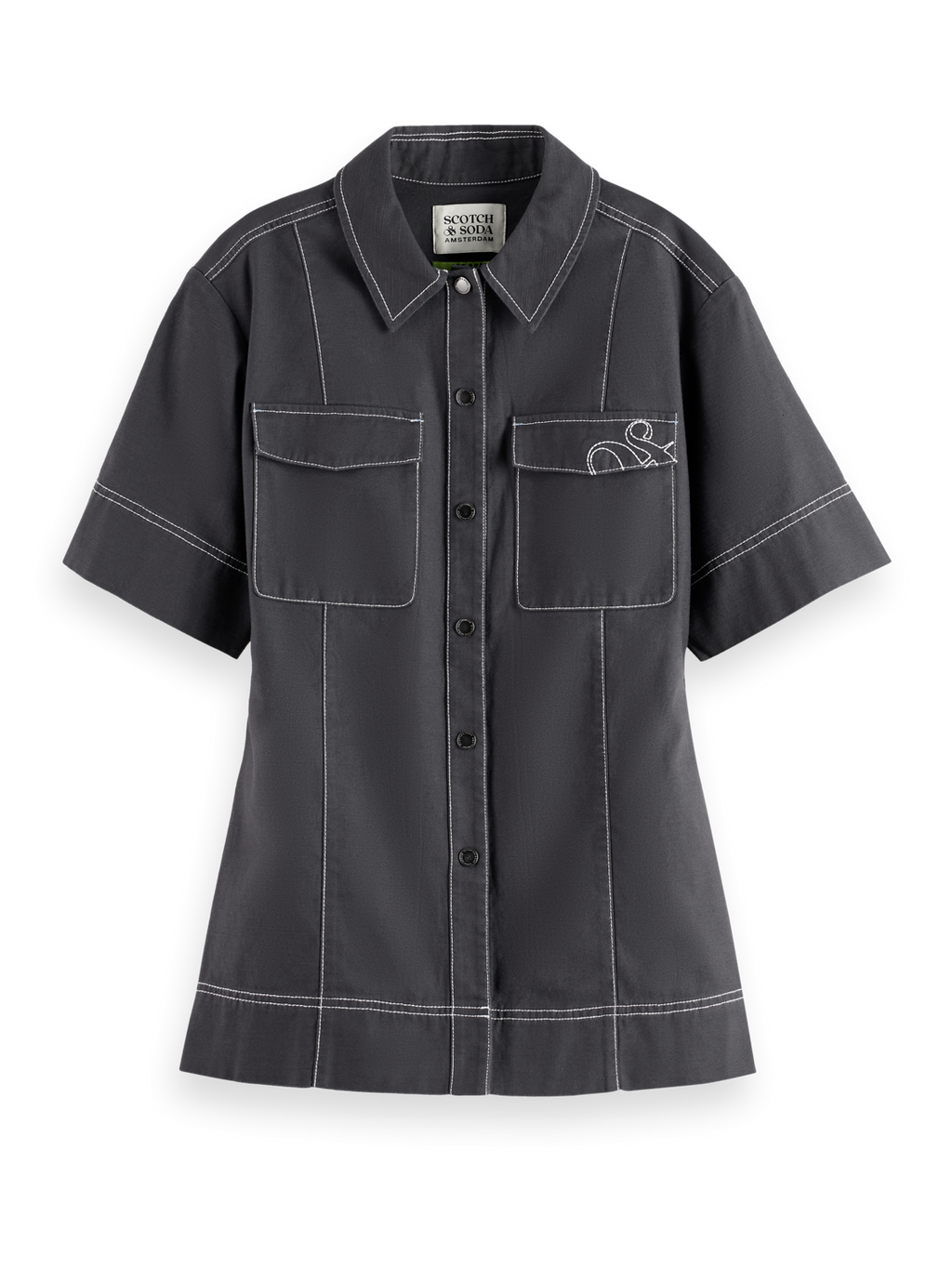 Patch pocket short sleeve shirt