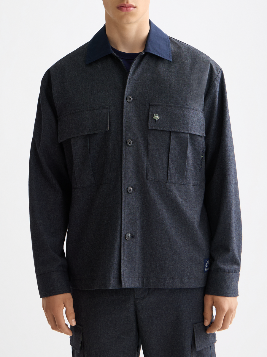 Melange army overshirt