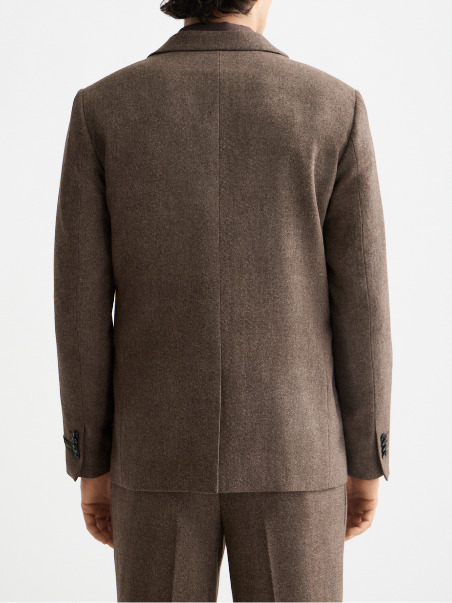 Yarn-dyed wool blend relaxed blazer