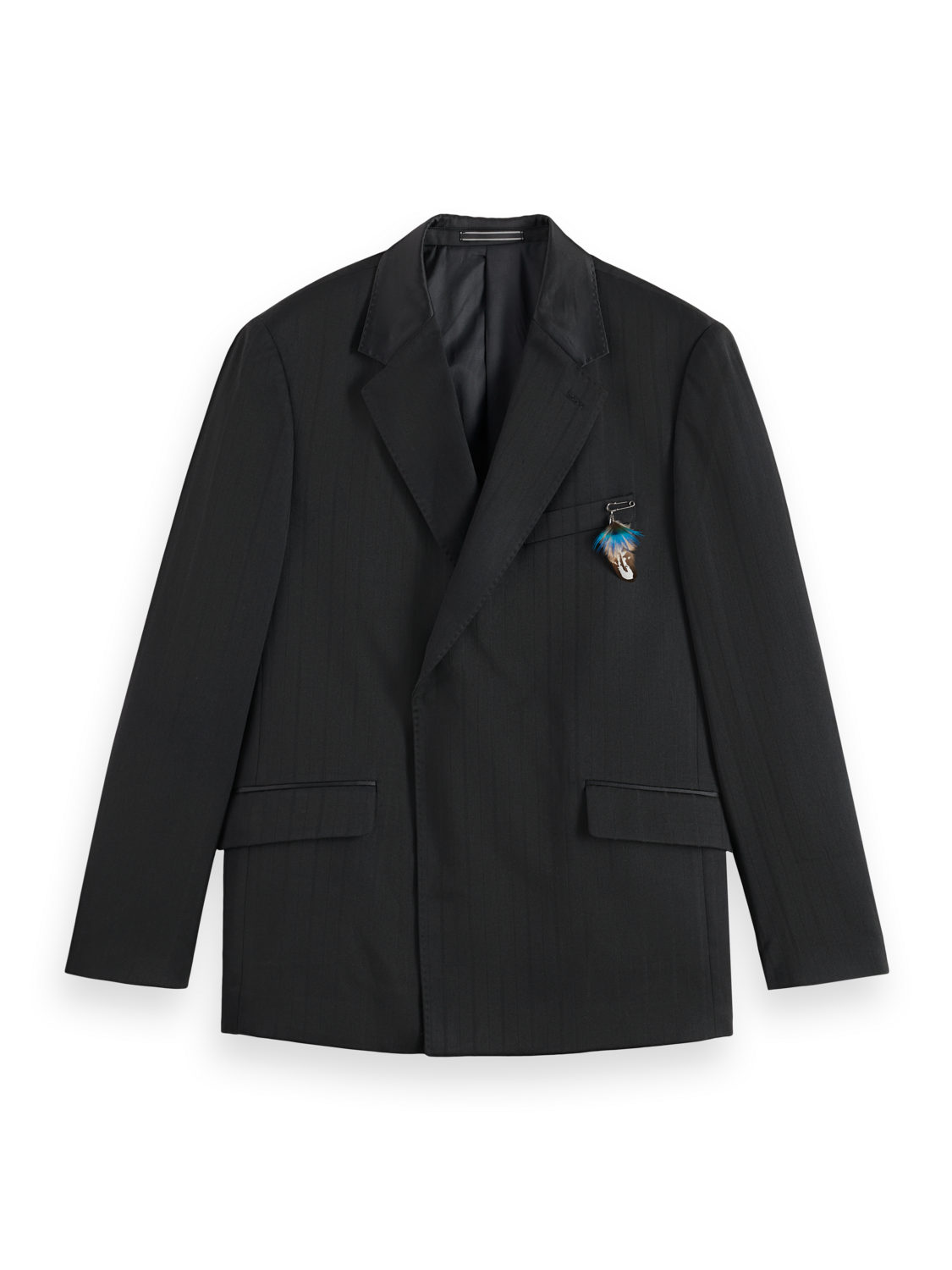 Festive double-breasted stripe relaxed blazer