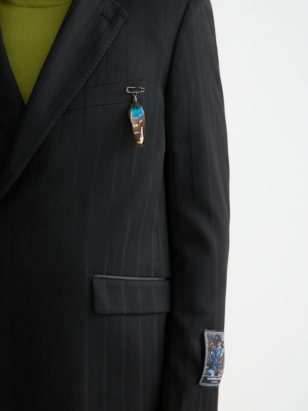 Festive double-breasted stripe relaxed blazer