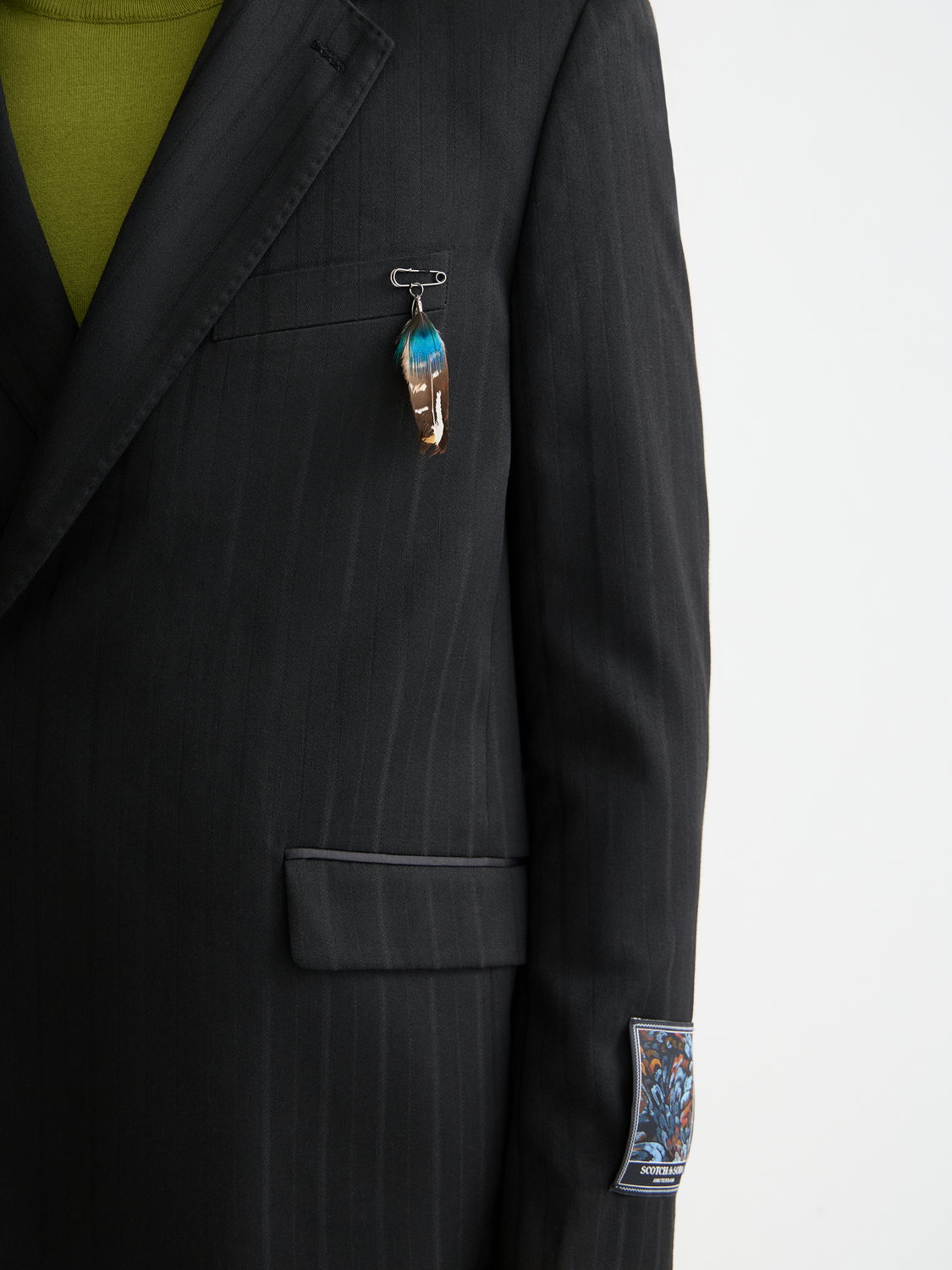 Festive double-breasted stripe relaxed blazer