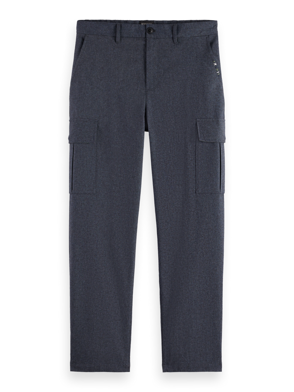Melange cotton-blend relaxed straight cargo