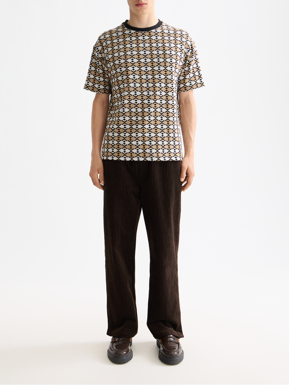 Jacquard corduroy relaxed jogger