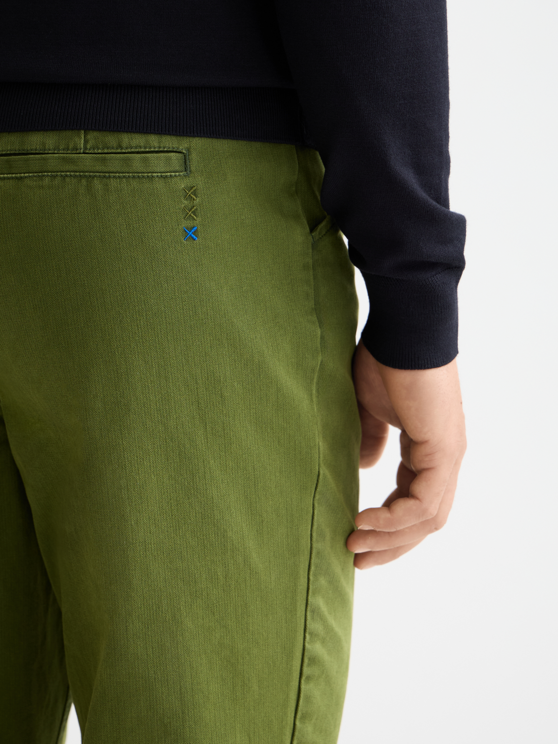Clarke herringbone straight fit chino