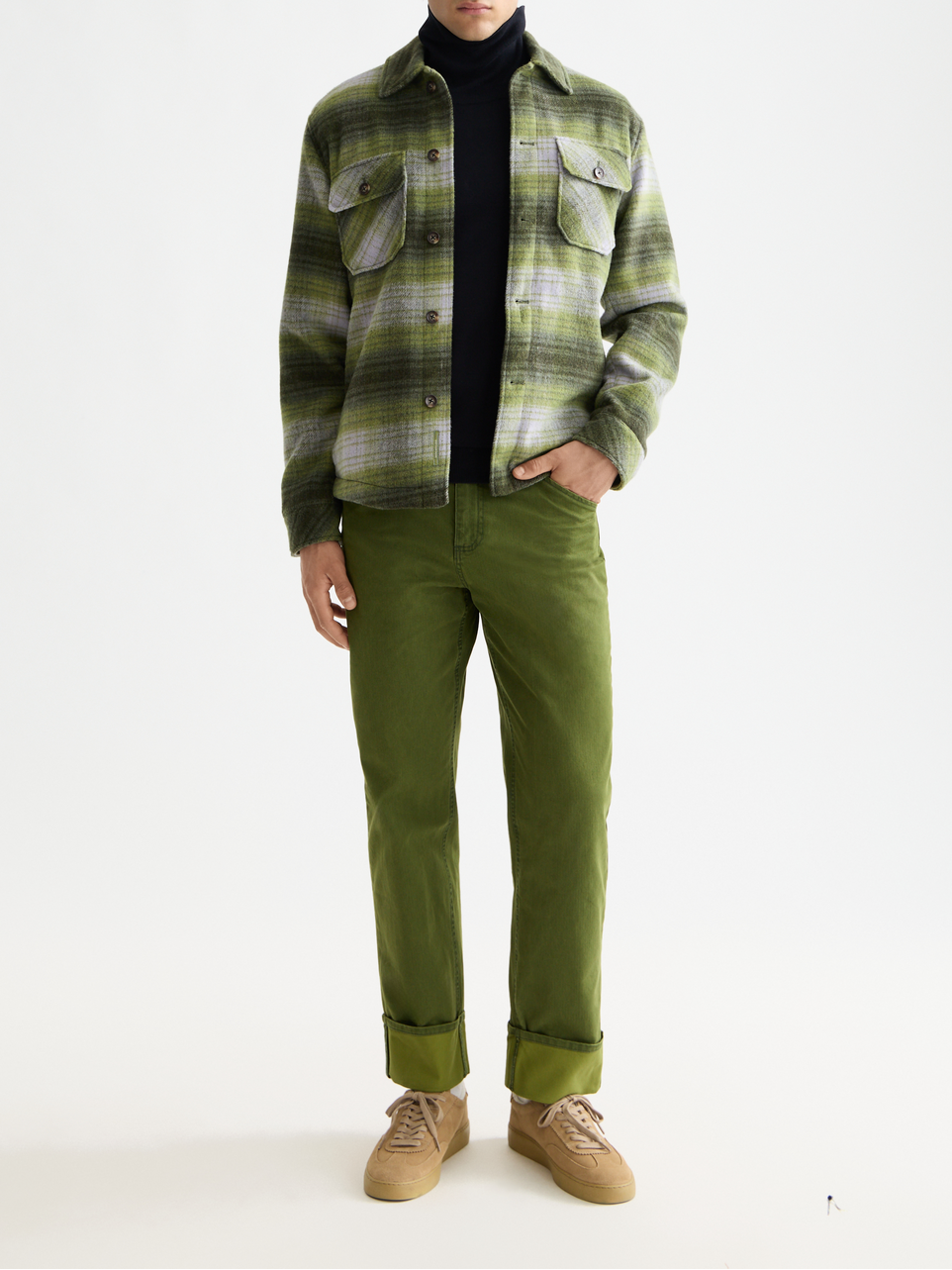 Clarke herringbone straight fit chino