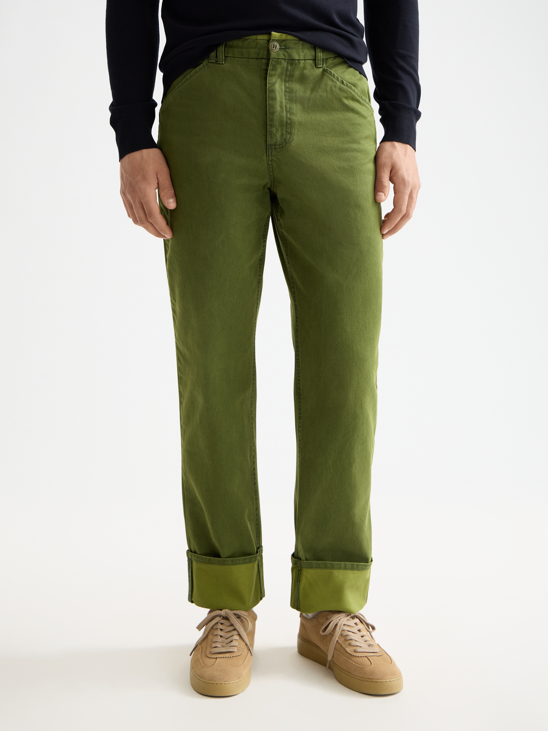 Clarke herringbone straight fit chino