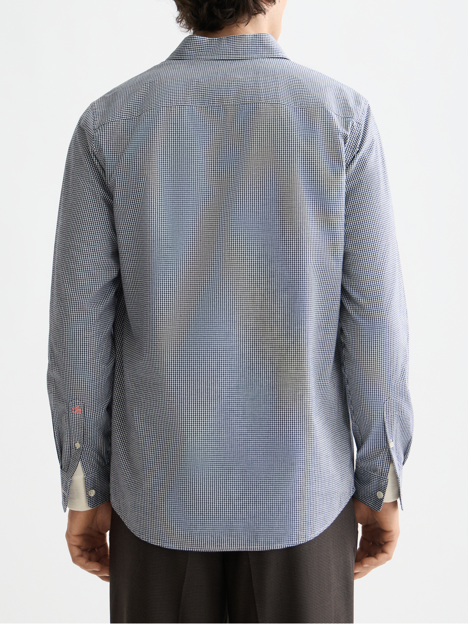 Micro-check poplin shirt