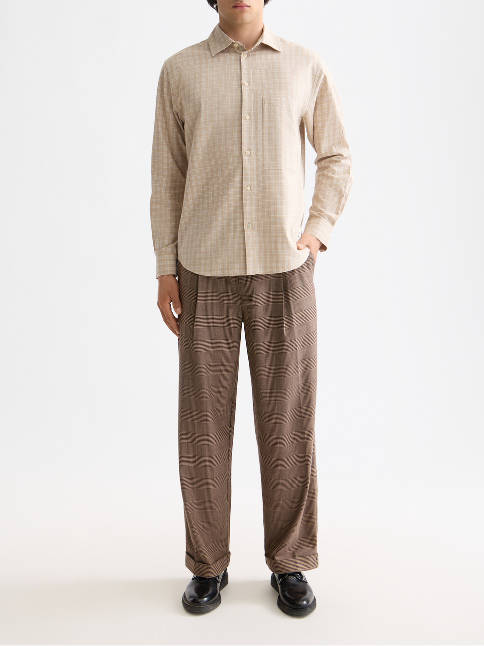 Lightweight flannel checked shirt