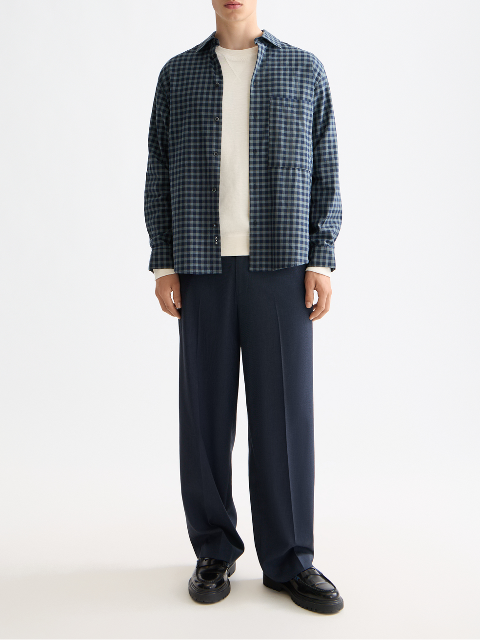 Lightweight flannel checked shirt