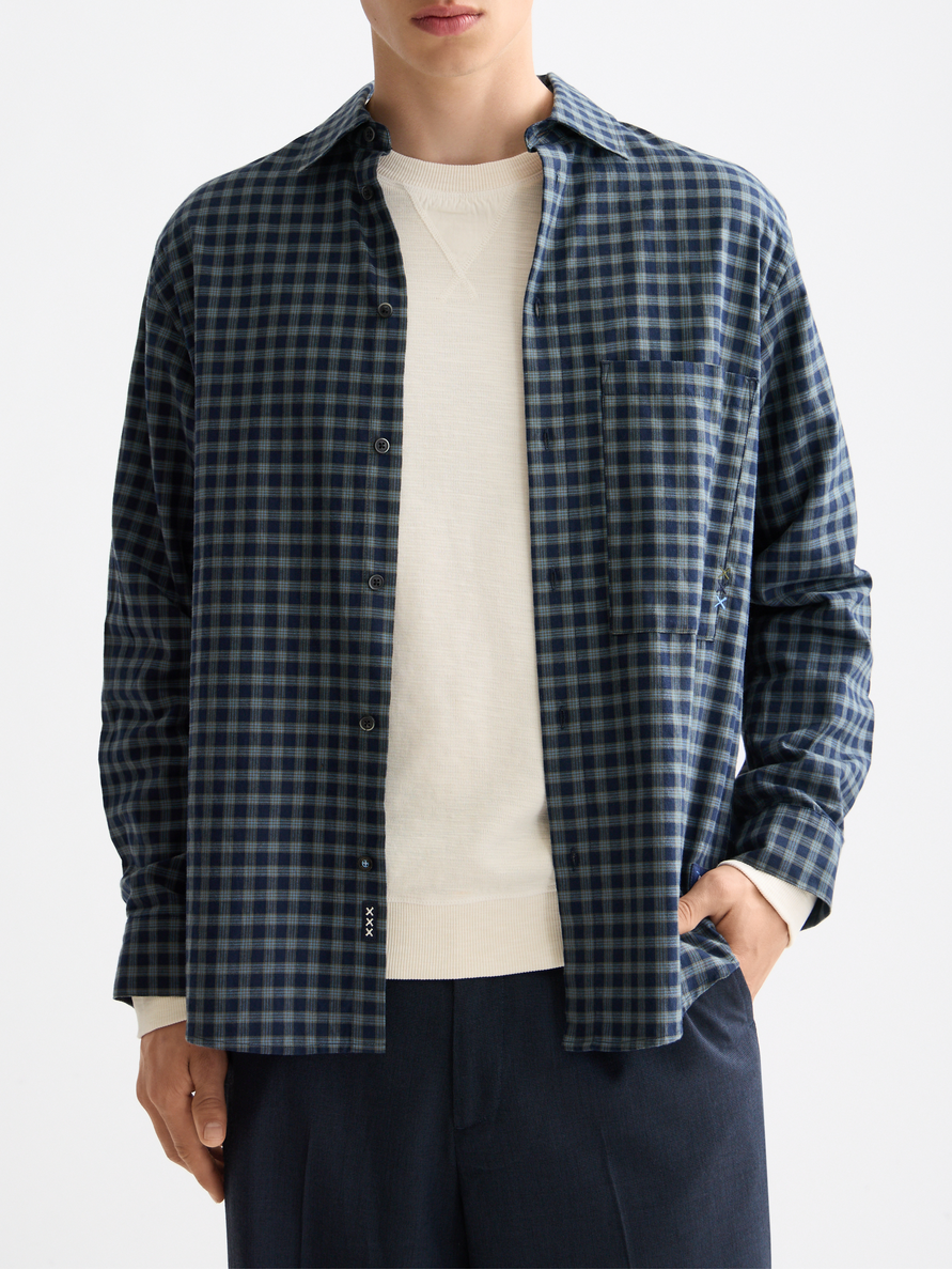 Lightweight flannel checked shirt