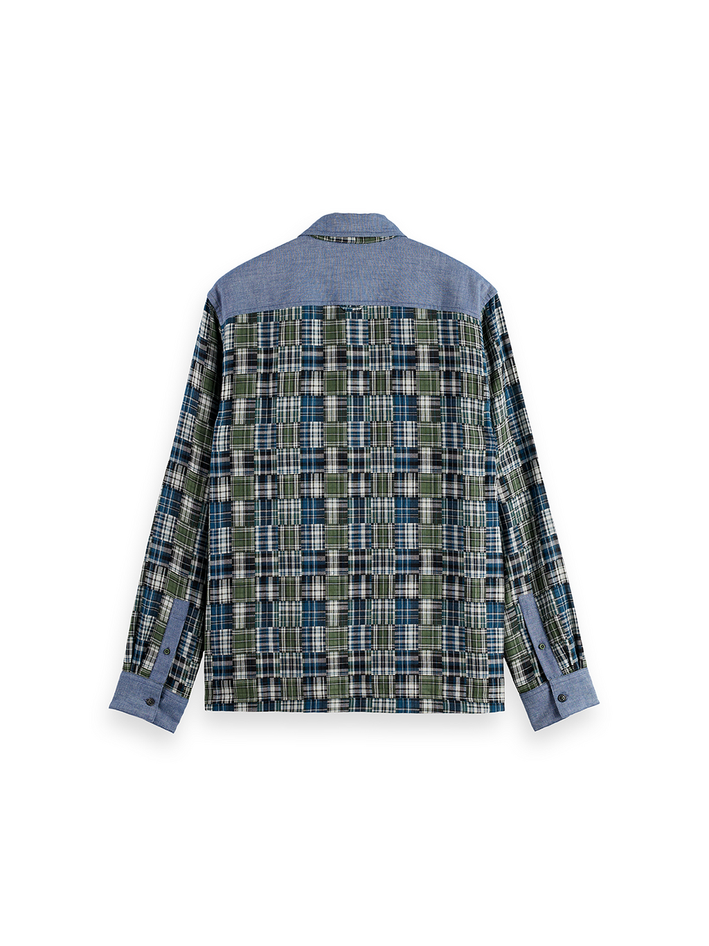 Patchwork flannel relaxed shirt