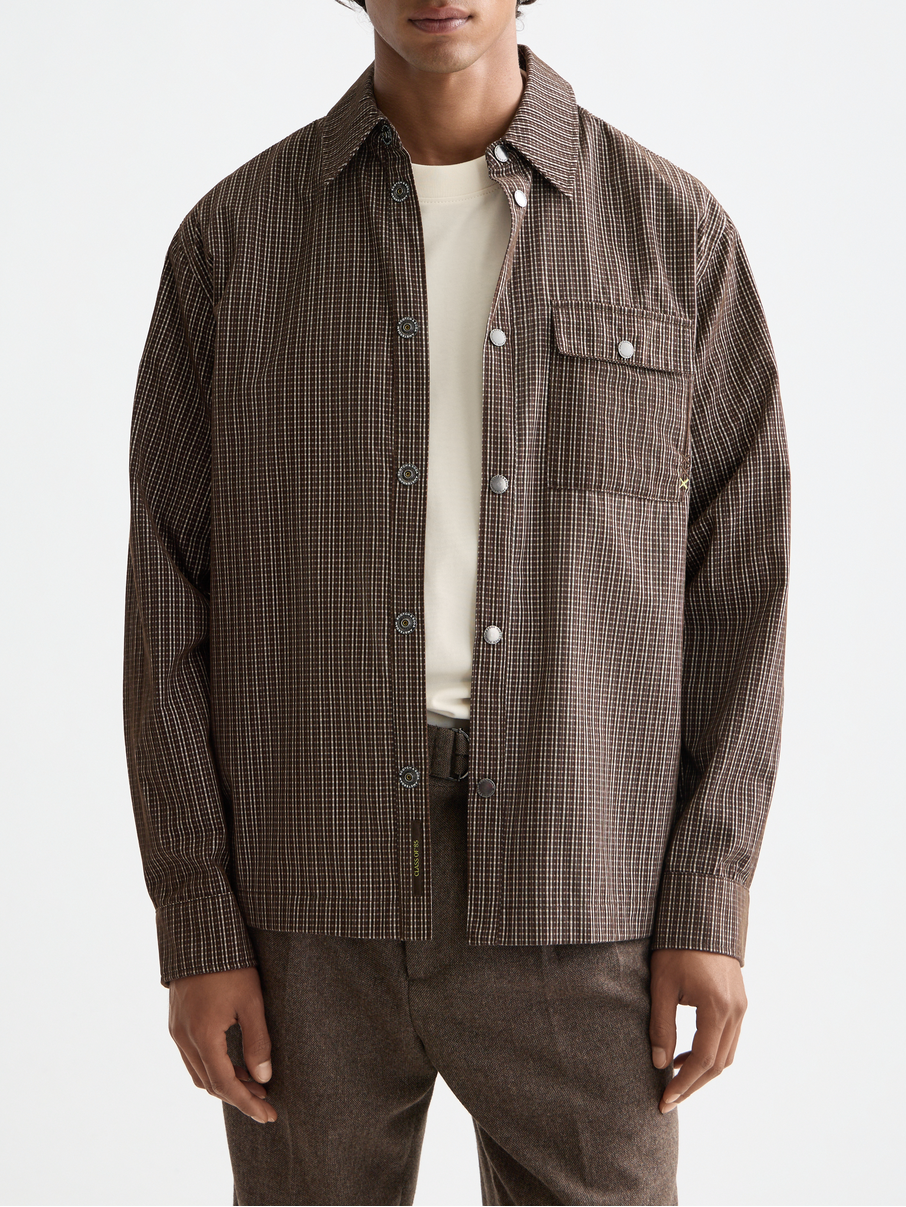 Micro-check structured shirt