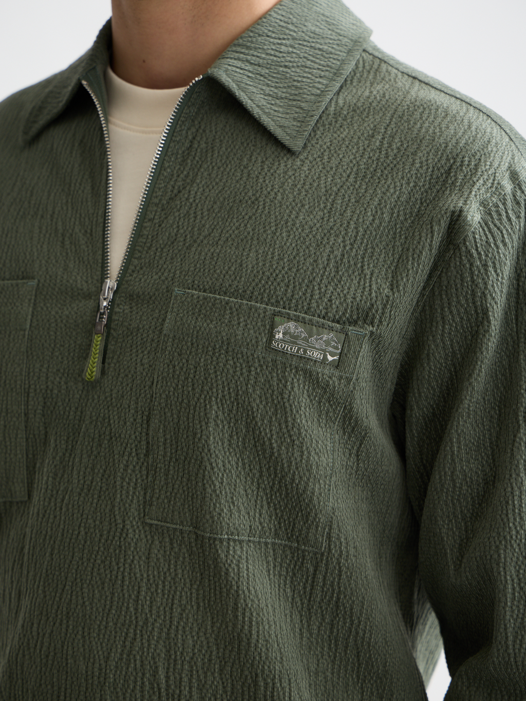 Corduroy zip shirt
