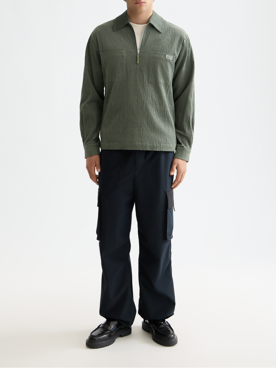 Corduroy zip shirt