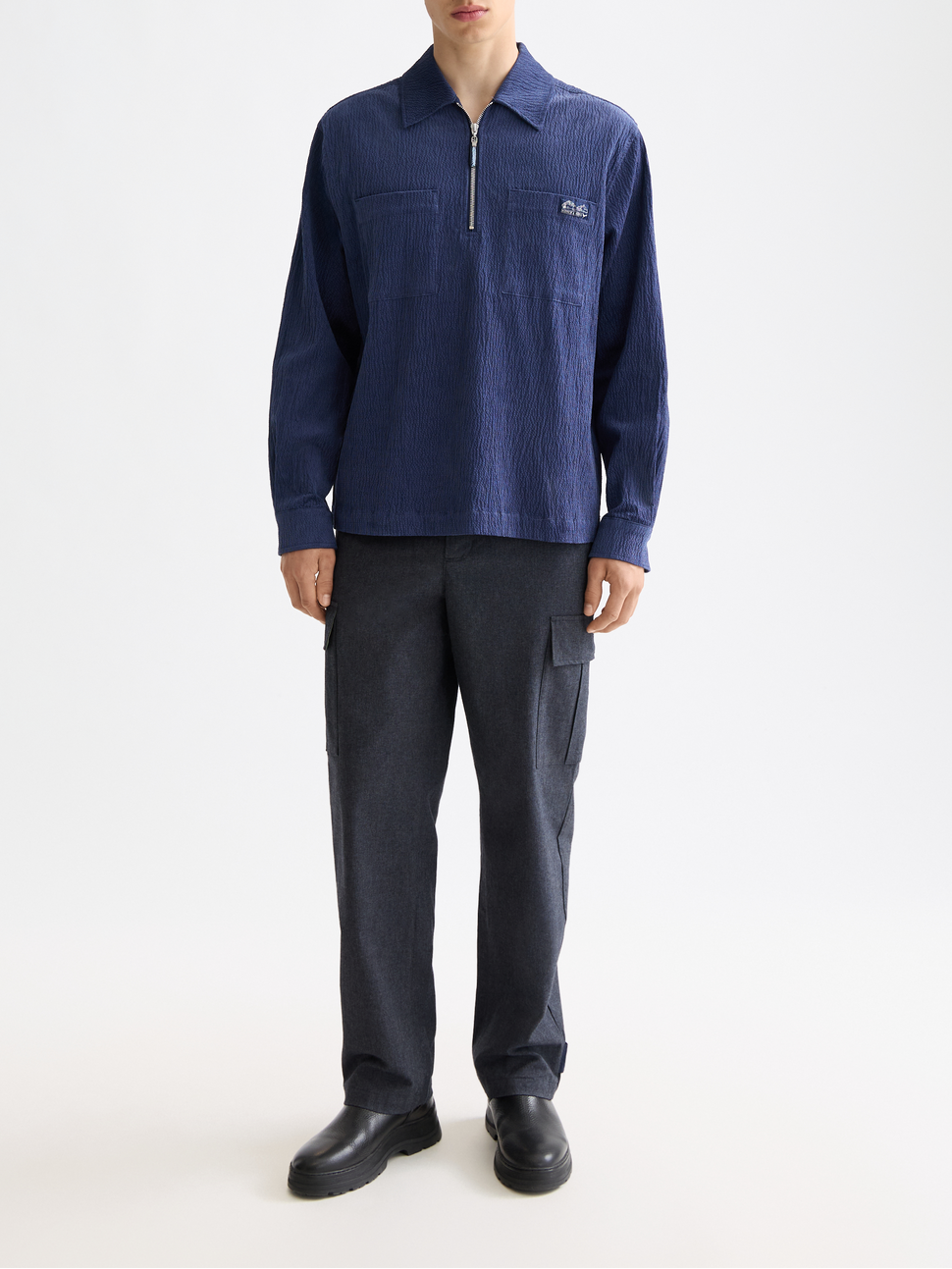 Corduroy zip shirt