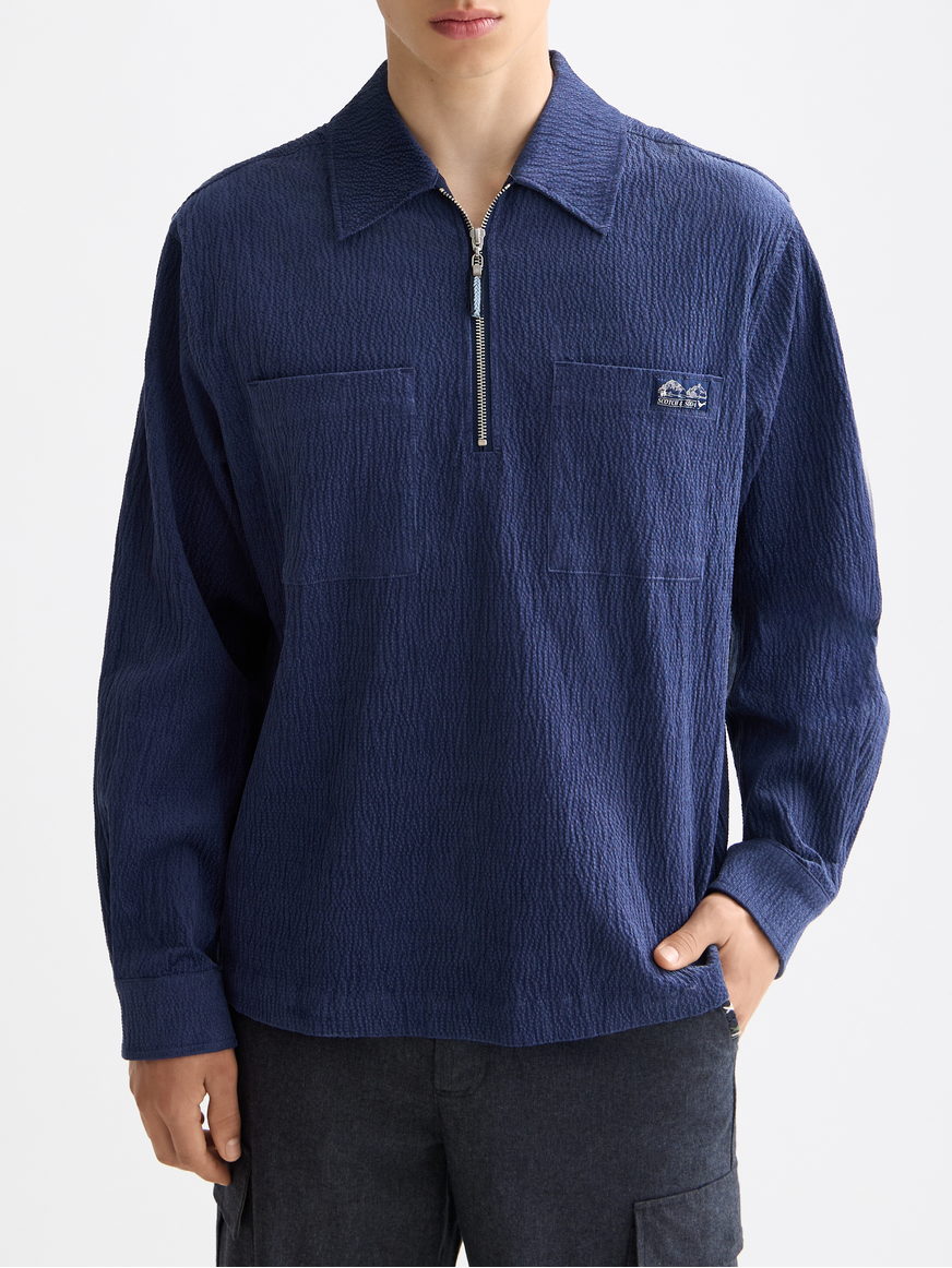 Corduroy zip shirt