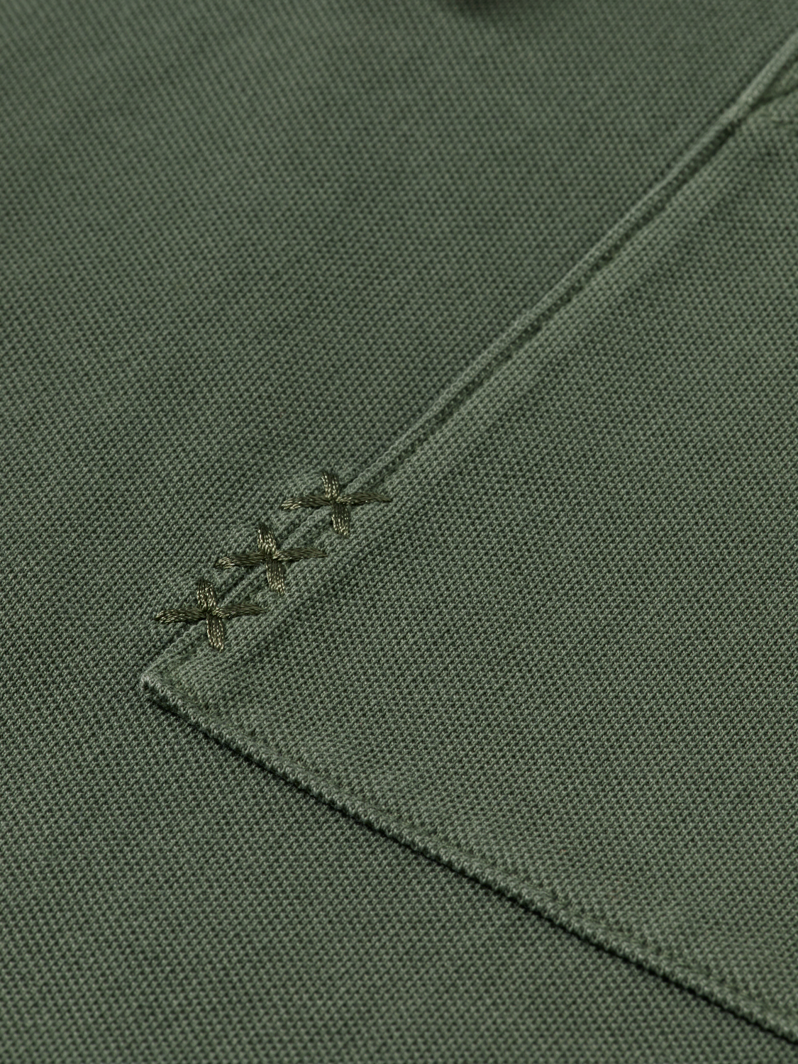 Garment-dyed pique relaxed fit pocket polo