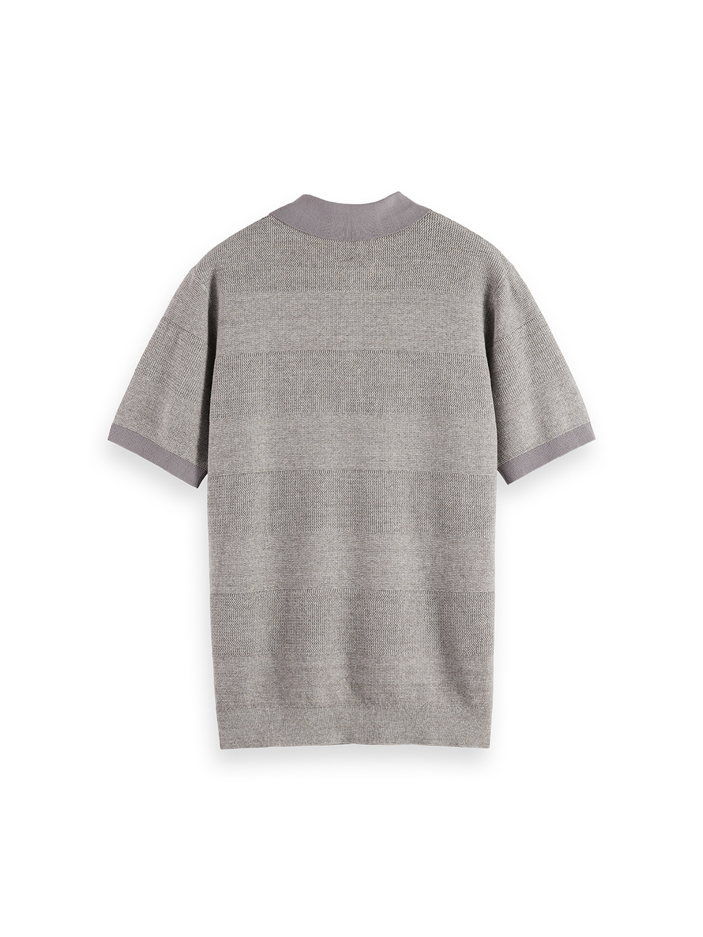 Knitted tonal striped polo