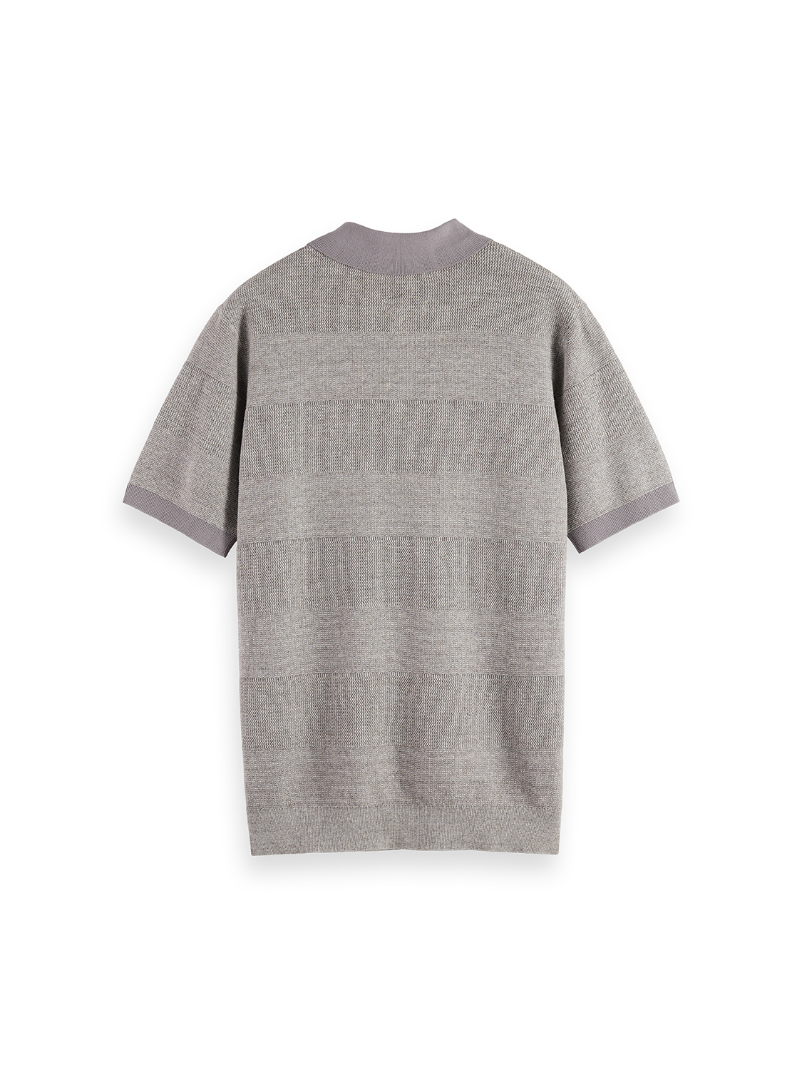 Knitted tonal striped polo