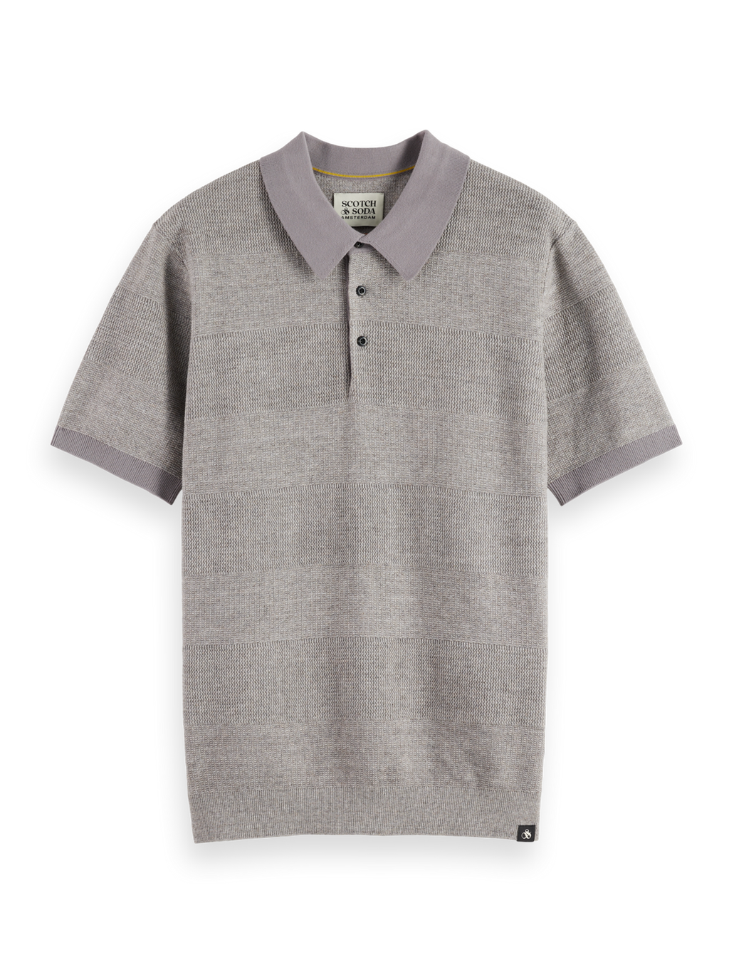 Knitted tonal striped polo