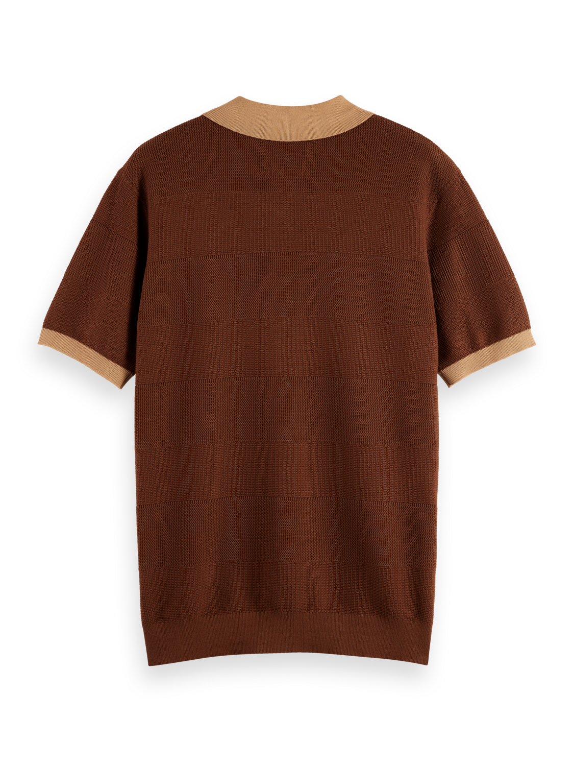 Knitted tonal striped polo